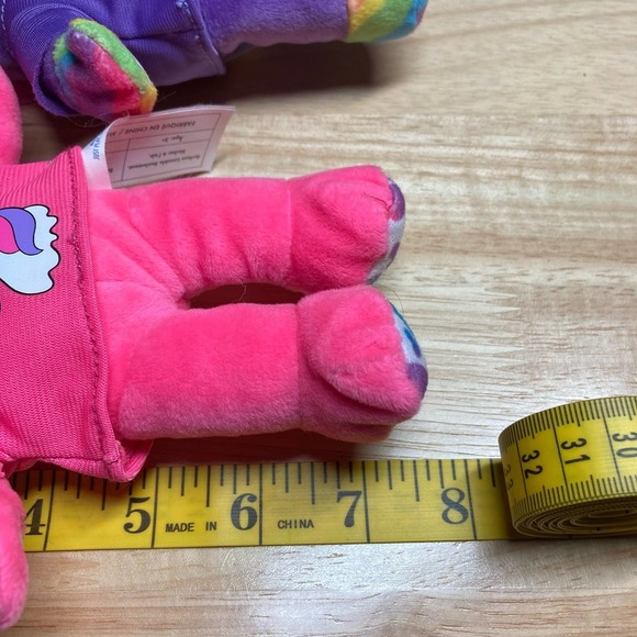 Build a Bear Buddies Lot of 2 Pink Cat and Purple Unicorn. Pre-Owned - Picture 5 of 5